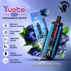 yuoto digi 15000 puff blueberry ice