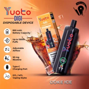 yuoto digi 15000 puff coke ice