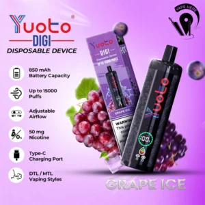 yuoto digi 15000 puff Grape ice